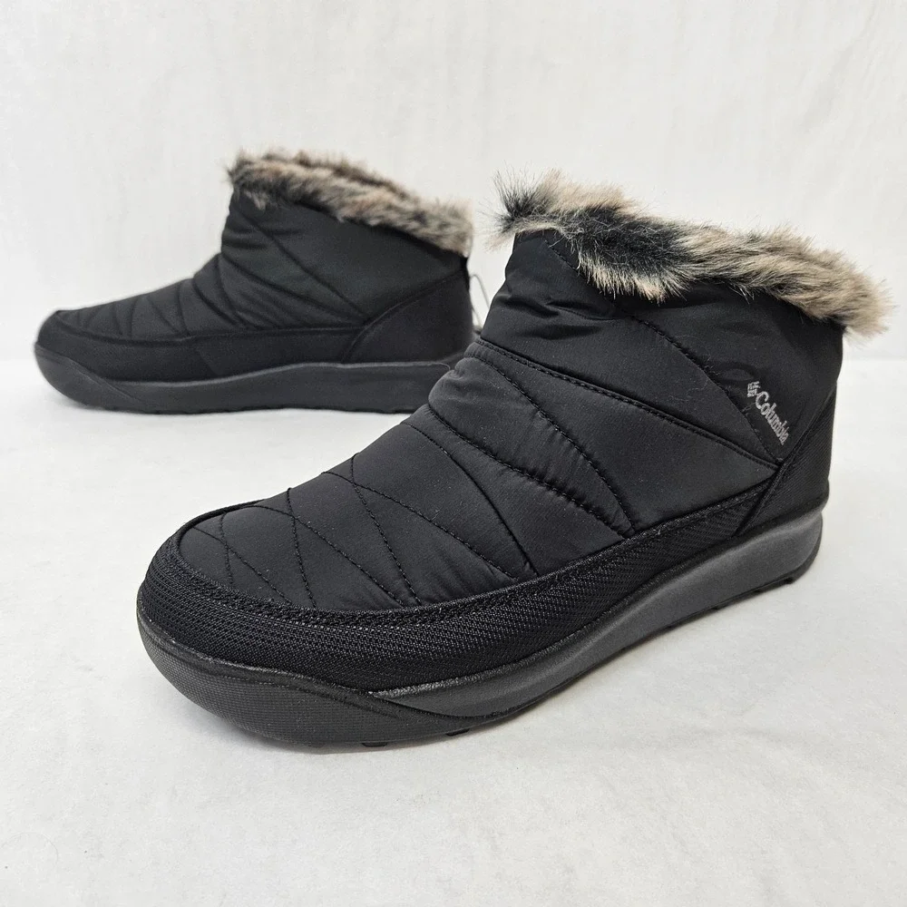 Columbia Minx Xtra Shorty Winter Boots BK6266-010 Black Gray Womens Size 9 Wide